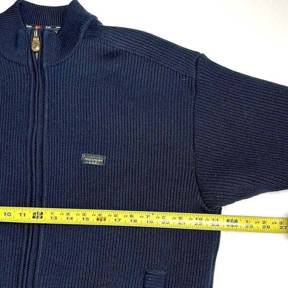 Paul & Shark Men's Navy Blue Wool Full Zip Sweater Cardigan Fully Lined Jacket M - Picture 16 of 16
